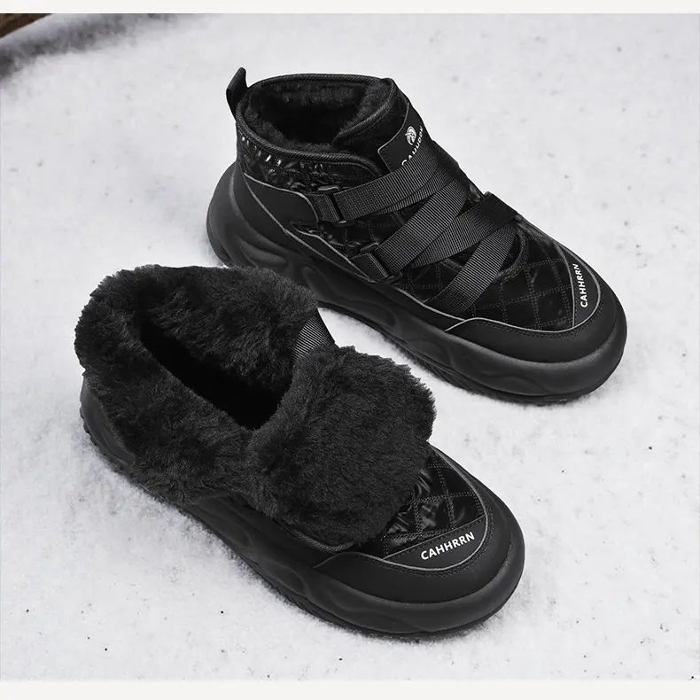 Warm Snow Boots 2025 Men's Fashion Plush Warm Comfortable Anti Slip Thick Sole Cotton Shoes Outdoor Vacation Casual Shoes