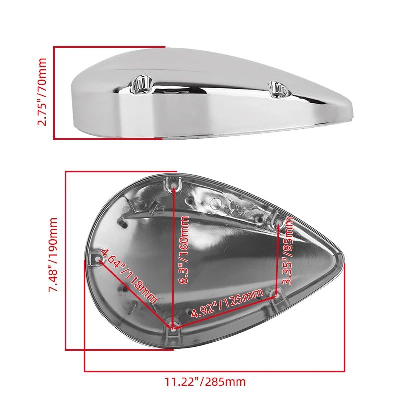 For Honda Shadow ACE VT VT400 Aero 750 VT750 C VT750C VT750RS 2004-2013 Air Cleaner Filter Cover Cap Motorcycle Chrome