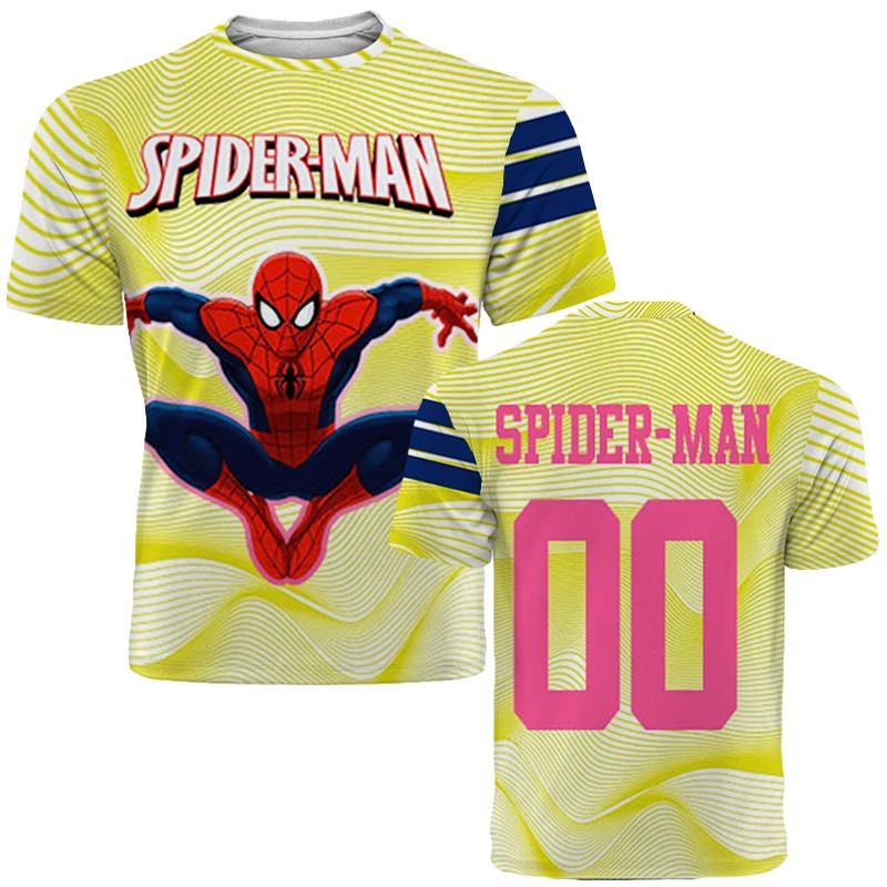 2025 New Marvel superhero Spider-Man Spider-sensing Football jerseys for men and women quick-drying T-shirts graphic t shirts