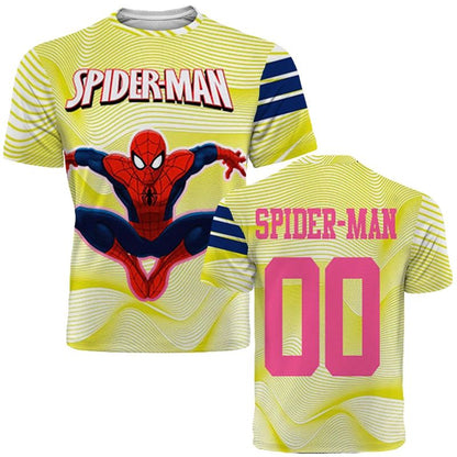 2025 New Marvel superhero Spider-Man Spider-sensing Football jerseys for men and women quick-drying T-shirts graphic t shirts