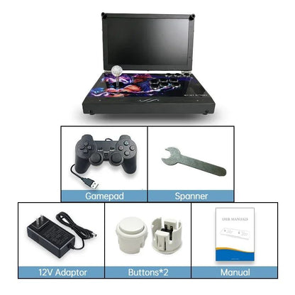 14-Inch 3D Pandora  26800 in 1 Console Folding Portable Arcade Console Pandora DX Box 720P HD Screen Mini Arcade Moonlight