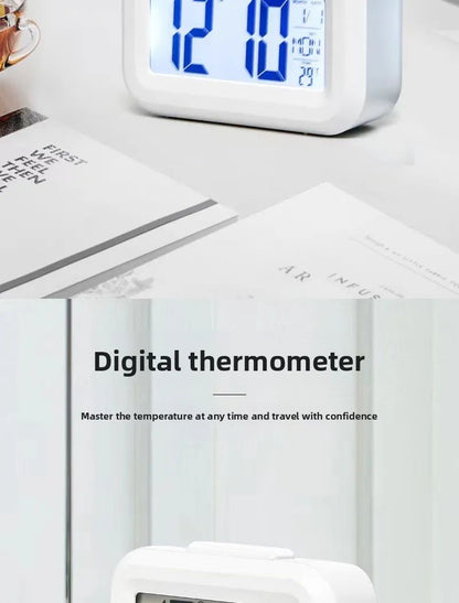 Bedside Table Alarm Clock Date Temperature Function Children's Bedroom Clock Home Offices Desktop Clock Desk Decor Digital Child