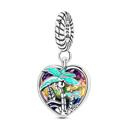 Pingente Charm Libélula Tema Primavera Prata Esterlina 925 Borboleta Flor Pendente Compatível com Bracelete Colar Joias DIY