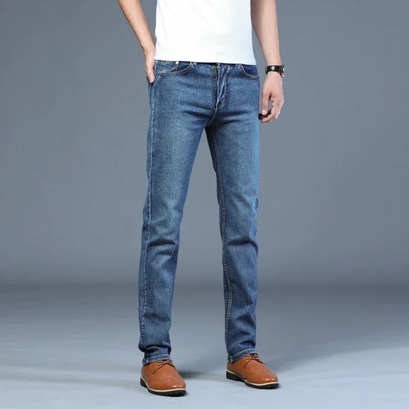 Mens High Quality Jeans Fashion Straight Denim Pants Men Classic Casual Jeans Male Plus Size Denim Trousers Ripped Jeans 28-40