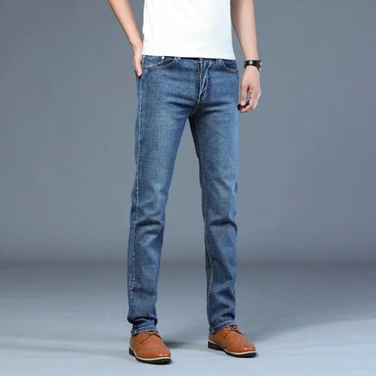 Mens High Quality Jeans Fashion Straight Denim Pants Men Classic Casual Jeans Male Plus Size Denim Trousers Ripped Jeans 28-40