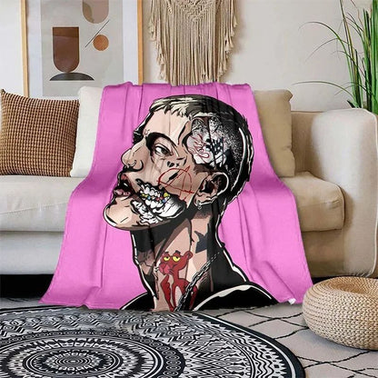 Satanic Cry Baby Lil Peep Flannel Blanket  , Soft Fluffy Warm Sofa Bed Throw Blanket More Size?fans warm gifts