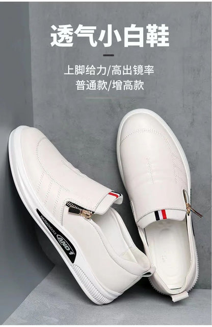 2024 New Casual Leather Shoes Men Fashion Loafers Autumn Slipon Flat Brand Business Shoes Man Sneakes Comfort Moccasins Zapatos