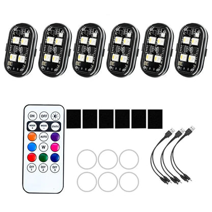 RGB Led Motorcycle Strobe lights LED Flash Light Rechargeable Wireless Light Aircraft Airplane Helicopter Warning Lights