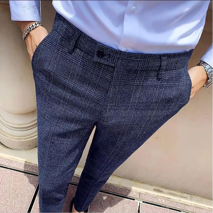 Dark Blue Men's Suit Three Piece, Business Casual Jacket and Vest with Trousers, Gray Dark Brown Slim Fit Sets, Asian Size