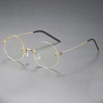 Round Blue Light Glasses Women Screwless Eyeglasses Frame Men 2025 New Women Round Denmark Korean Glasses Frame Vintage Eyewear