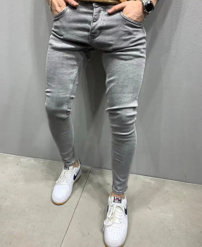 New Style Men's Hip Hop Slim Fit Jeans You And Smooths Your Silhouette Ripped Small Footwear Amazon WISH Badge Plus Size Jeans N