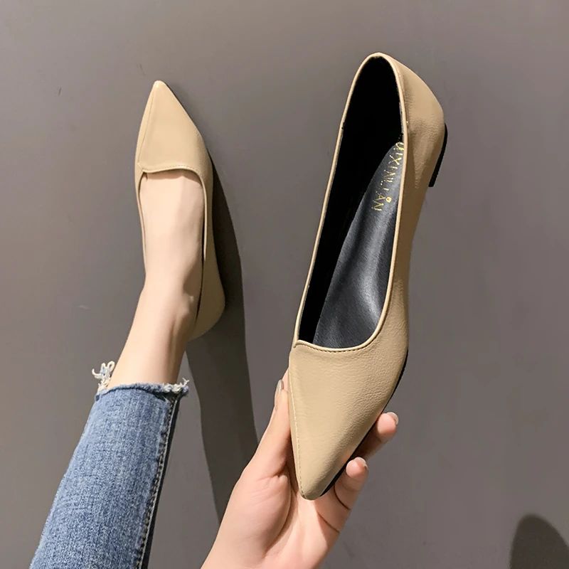 Women Fashion Pointed Toe Slip on Shoes Summer Woman Loafers Comfortable Ladies Yellow Boat Shoes Autumn Flats Zapatos Mujer