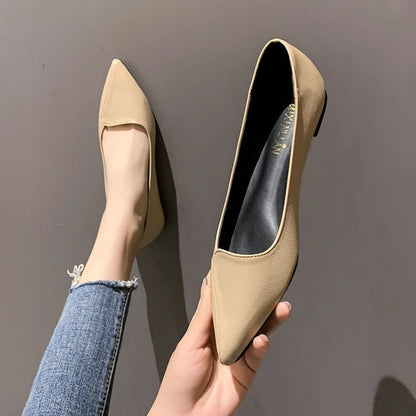 Women Fashion Pointed Toe Slip on Shoes Summer Woman Loafers Comfortable Ladies Yellow Boat Shoes Autumn Flats Zapatos Mujer