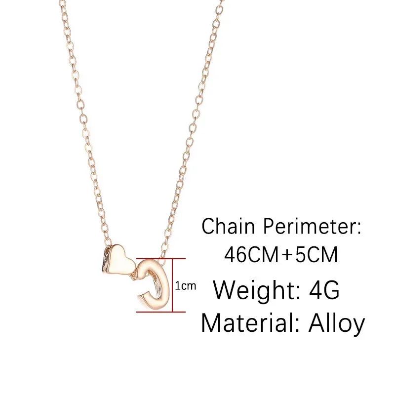 Colar Minúsculo com Pingente de Coração e Letra Inicial, da SUMENG Fashion, Banhado a Ouro ou Prata, Choker com Nome para Mulheres, Joia de Presente