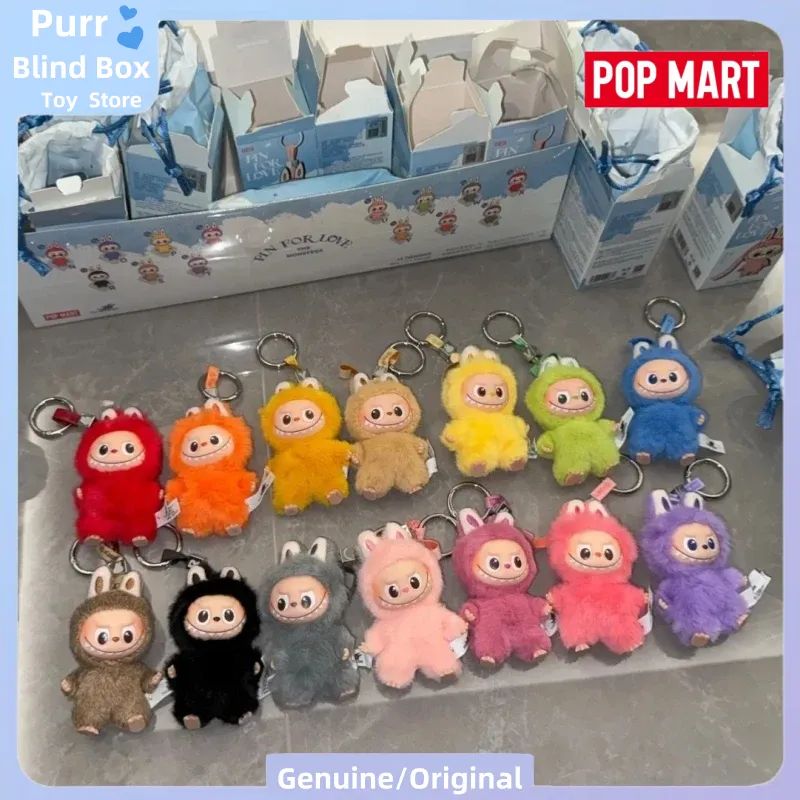 Hot Genuine POPMART The Monsters Labubu V4 Pin For Love Series Vinyl Plush Blind Box Cute Bag Pendant Gift Keychain Mystery Box