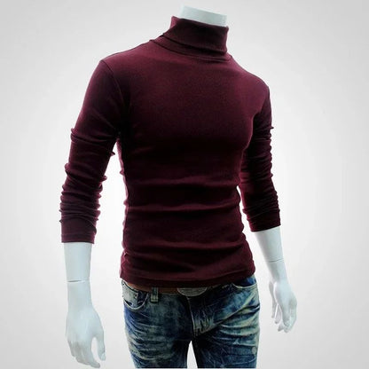 Spring Thin Men Turtleneck Sweaters Black Pullovers Clothing for Men Harajuku Knitted Sweater Male Solid Pull Hombre Tops