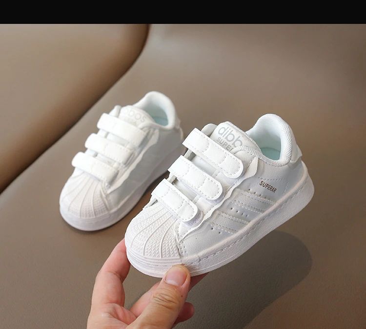 Childrens Baby Sneakers Blue Leather Boys Girls Toddler Shoes Four Seasons Models Pink Versatile Non-slip Small Kid Single Shoes