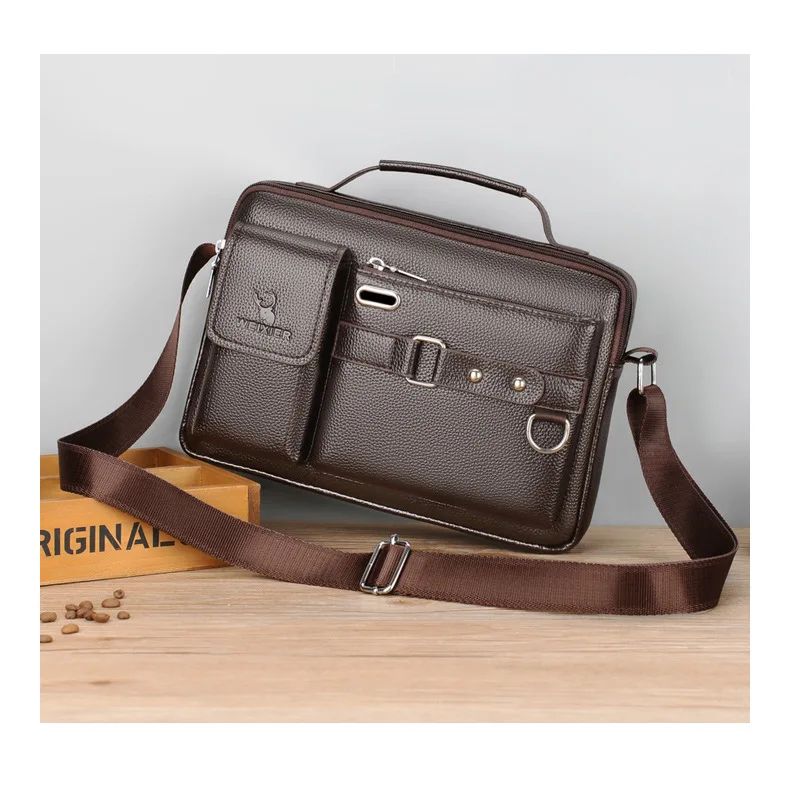 2024 New Men Shoulder Bag for 10.4" Ipad PU Leather Business Handbags Men Messenger Bags Fashion Man Crossbody Bag