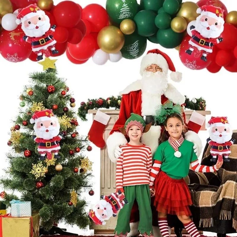 Christmas Santa Claus Gingerbread Man Xmas Tree Foil Balloons for Christmas Home Party Aluminum Film Balloon Decor Supplies