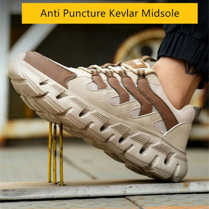 Light work shoes for men with iron professional man safety shoes non-slip work boots men steel nose safety sneakers man 46