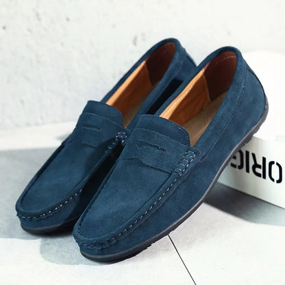 High Quality Leather Men Loafers  Slip on Mens Casual Shoes Fashion Flats Male Driving Shoes Moccasins Ten Colors Size 38-47