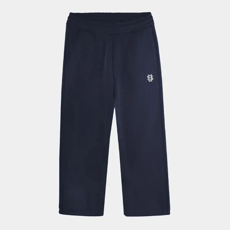 Calça Moletom Bordada Su Jogger Hip Hop Rosa Casual Cintura Elástica Masculina Americana Marinho Y2K Moeda Berlim Street Estilo Anos 2000