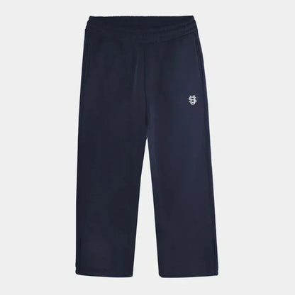 Calça Moletom Bordada Su Jogger Hip Hop Rosa Casual Cintura Elástica Masculina Americana Marinho Y2K Moeda Berlim Street Estilo Anos 2000