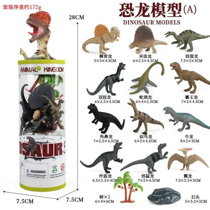 Mini Modelo Animal Fazenda de Vida Selvagem Aves Dinossauro Oceano Conjunto Animais da Planície Crocodilo Pinguim Insetos Brinquedos Micro Modelo Balde