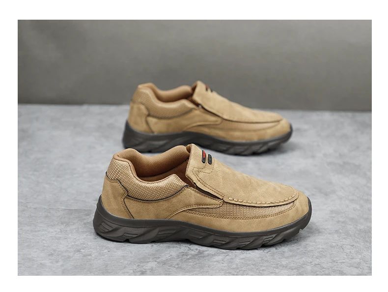 Men Leather Casual Shoes Breathable Loafers Men Sneakers 2024 New Male Comfortable Leather Flat Footwear Sneakers Men Shoes