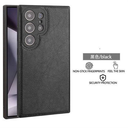 Capa de couro PU vintage de luxo para Samsung S25 Ultra S24 Plus S23 S22 S24Ultra, fina, à prova de choque, com para-choque macio