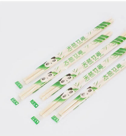 100 Pares de Pauzinhos Descartáveis de Bambu para Restaurante Embalados Individualmente Hashi Sushi Comida Talheres