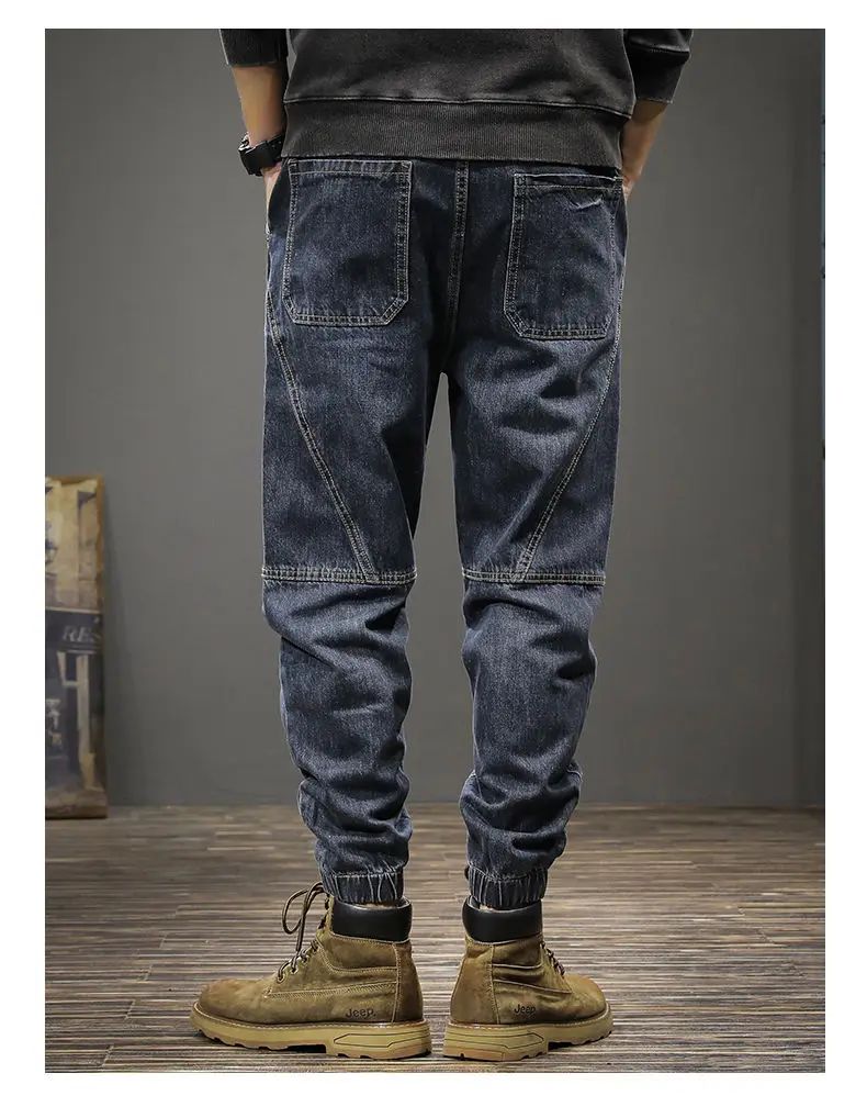Calça Jeans Masculina Solta Moda Outono Inverno Calça Harem Casual Calça Comprida Roupa de Trabalho Confortável
