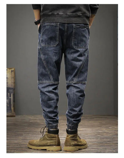 Calça Jeans Masculina Solta Moda Outono Inverno Calça Harem Casual Calça Comprida Roupa de Trabalho Confortável