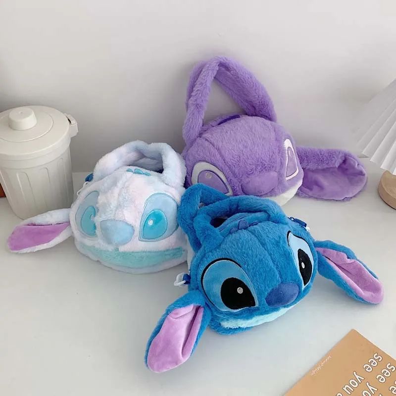 Disney Lilo & Stitch Plush Toys Kawaii Plush Messenger Bag Girl Handbag Anime Stuffed Toys Children Cartoon Plushie Soft Bag