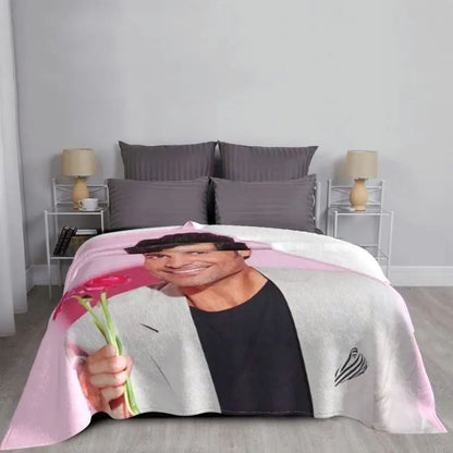 Chayanne Cantor Latino de Pop Porto-Riquenho Cobertor Ultra Macio de Lã Quente Cobertores de Flanela para Cama Carro Sofá Colchas