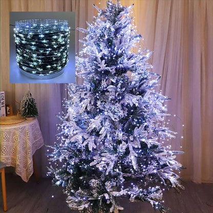10-50M LED String Lights Fairy Green Wire Outdoor Christmas Light Tree Garland for New Year Street Home Party Wedding Decorion