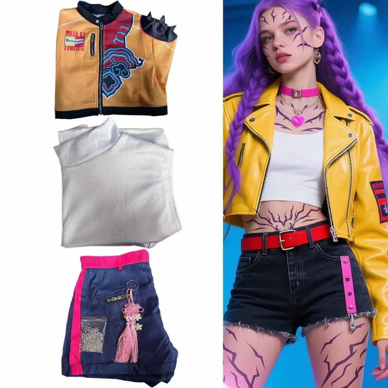 Rumi Cosplay Costume Rumi Cosplay Wig  Halloween Outfit