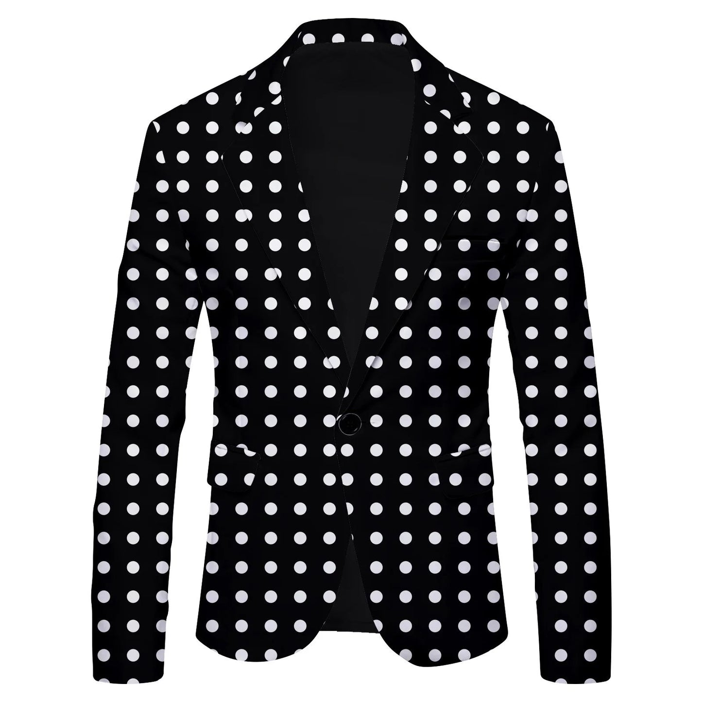 HOO 2025 New Men's Polka Dot Print Leisure blazer Jacket British Fashion Slim-Fitting   blazer    Pattern Customization
