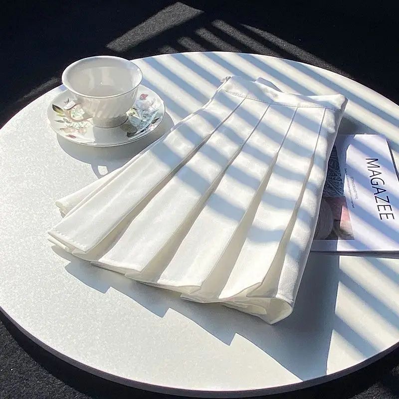 Plus Size High Waist Black Pleated Mini Skirt Sweet School Uniform Style A- Line plus Size Skirt Spring Summer Autumn Small F...