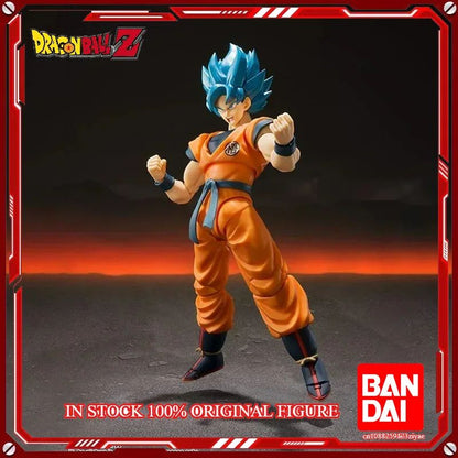Original Bandai Dragon Ball Z S.H.Figuarts Super Saiyan God Blue Son Gokou SHF Son Goku Blue  Action Figure Model Toys