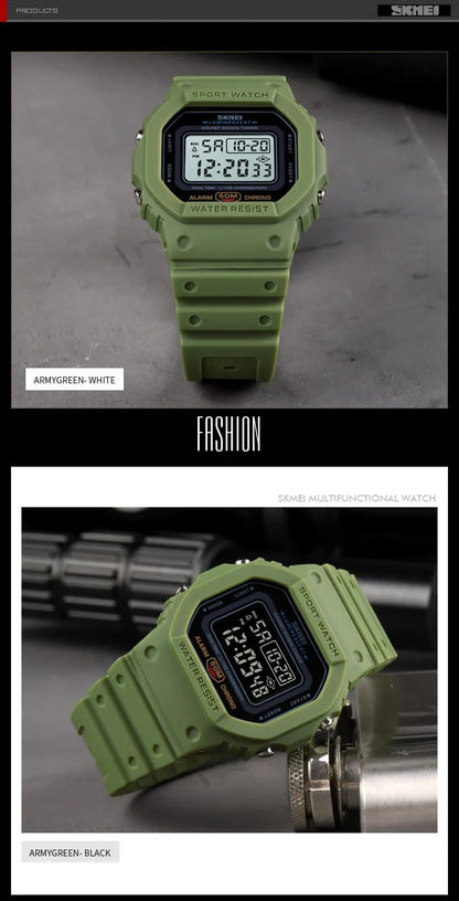 SKMEI 1628 Luxury Digital Men Watches Sports Waterproof Electronic Mens Wristwatches Military Back Light Clock 1988 Reloj Hombre