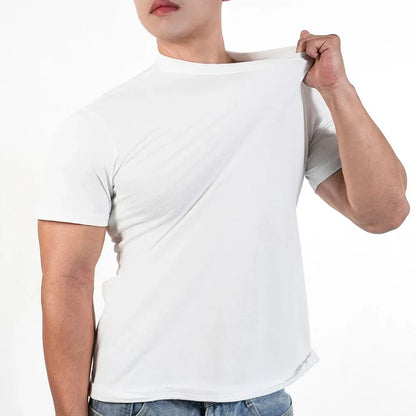 3pcs Mens Plain T-Shirt Casual 100% Cotton Slim Fit Short Sleeve Fitness Top Gym Clothes Soft Male White Black Big Size T Shirt