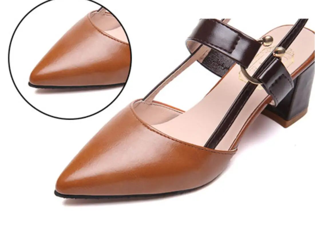 Women's Shoes Trend 2024 Shoe Genuine Leather Medium Heel Block Heels Mirror Luxury Designer Chunky Sandals Ladies Sexy Sandal