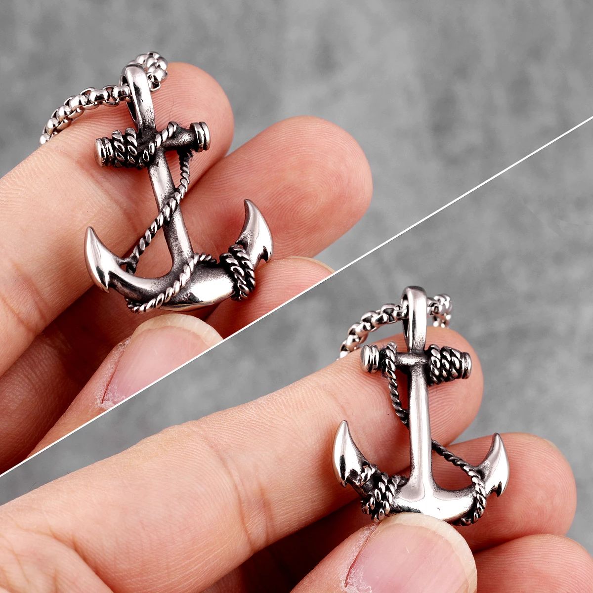 Colares Masculinos Âncora Criativa Mar Marinheiro Corrente Pingentes Punk Rock Hip Hop Único para Homem Menino Joias da Moda Presente Atacado