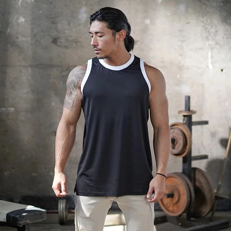 Plain Mens Bodybuilding Sleeveless Casual Shirts Gym Fitness Workout Muscle Tank Tops Summer Mesh Breathable Quick Dry Singlets