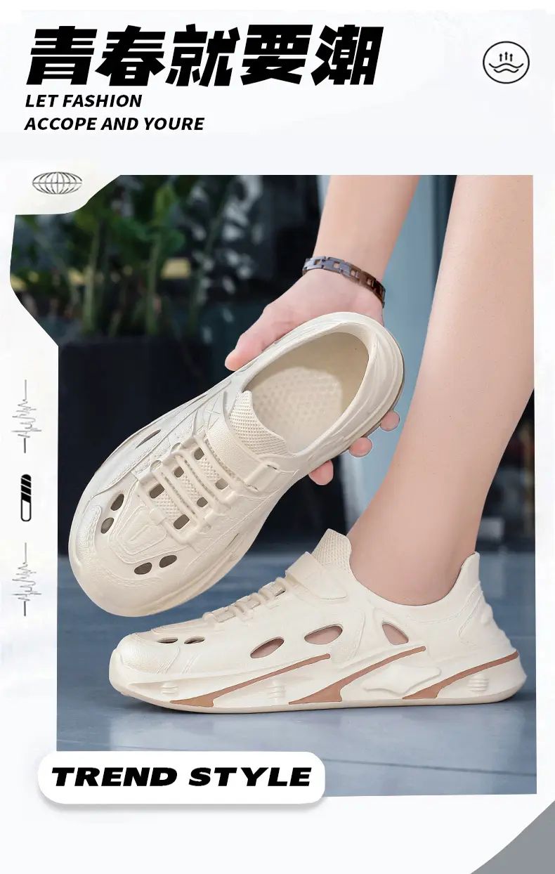 Summer Men's Outdoor Sandals Slippers Beach Comfortable Thick Soft Clogs Men Women Beach Sandals Male Casual Water Garden Shoes