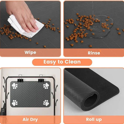 Jogo Americano para Cães e Gatos, Tapete Comedouro, Bebedouro, Alimentação para Cães e Gatos, Tapete de Secagem Rápida, Impermeável, Almofada para Comedouro de Animais de Estimação