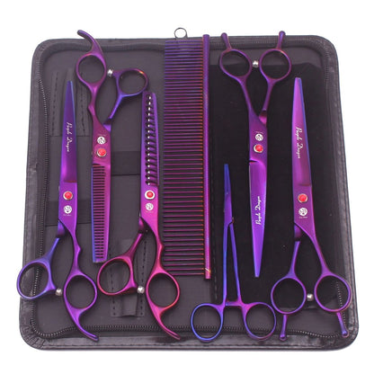 Kit de Tesouras para Tosa Purple Dragon 7" 6.5" de Aço Inoxidável para Pet Tesouras Curvas Tesouras Desbastadoras Tesouras Retas Chunker Z3002