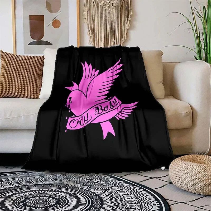 Satanic Cry Baby Lil Peep Flannel Blanket  , Soft Fluffy Warm Sofa Bed Throw Blanket More Size?fans warm gifts