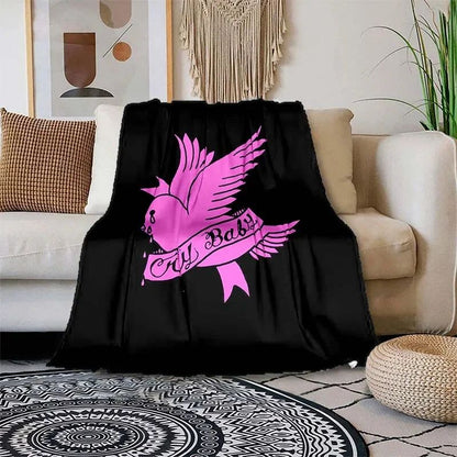 Satanic Cry Baby Lil Peep Flannel Blanket  , Soft Fluffy Warm Sofa Bed Throw Blanket More Size?fans warm gifts
